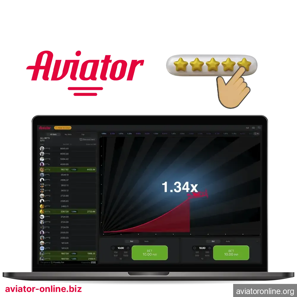 Players' opinions and ratings about Aviator.