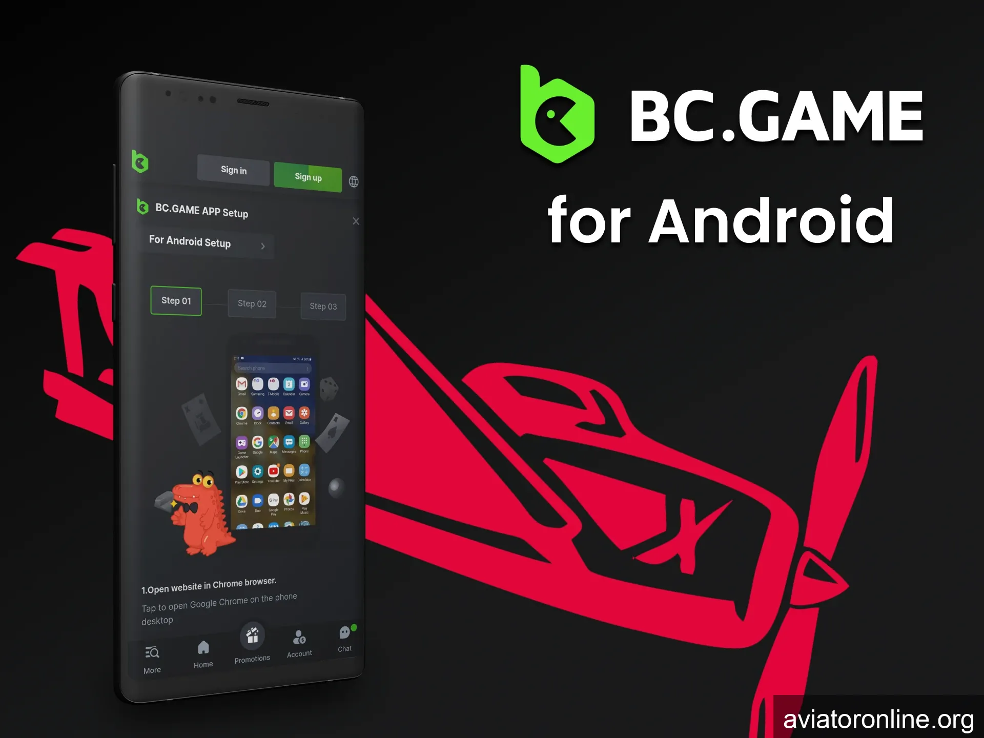 Download the BCGame app to play Aviator on Android.