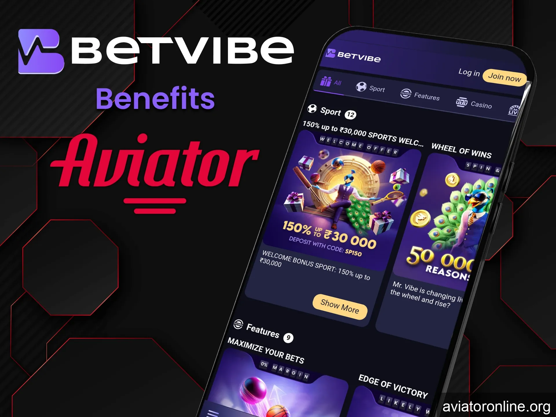 You will find many advantages to play Aviator in the BETVIBE app.