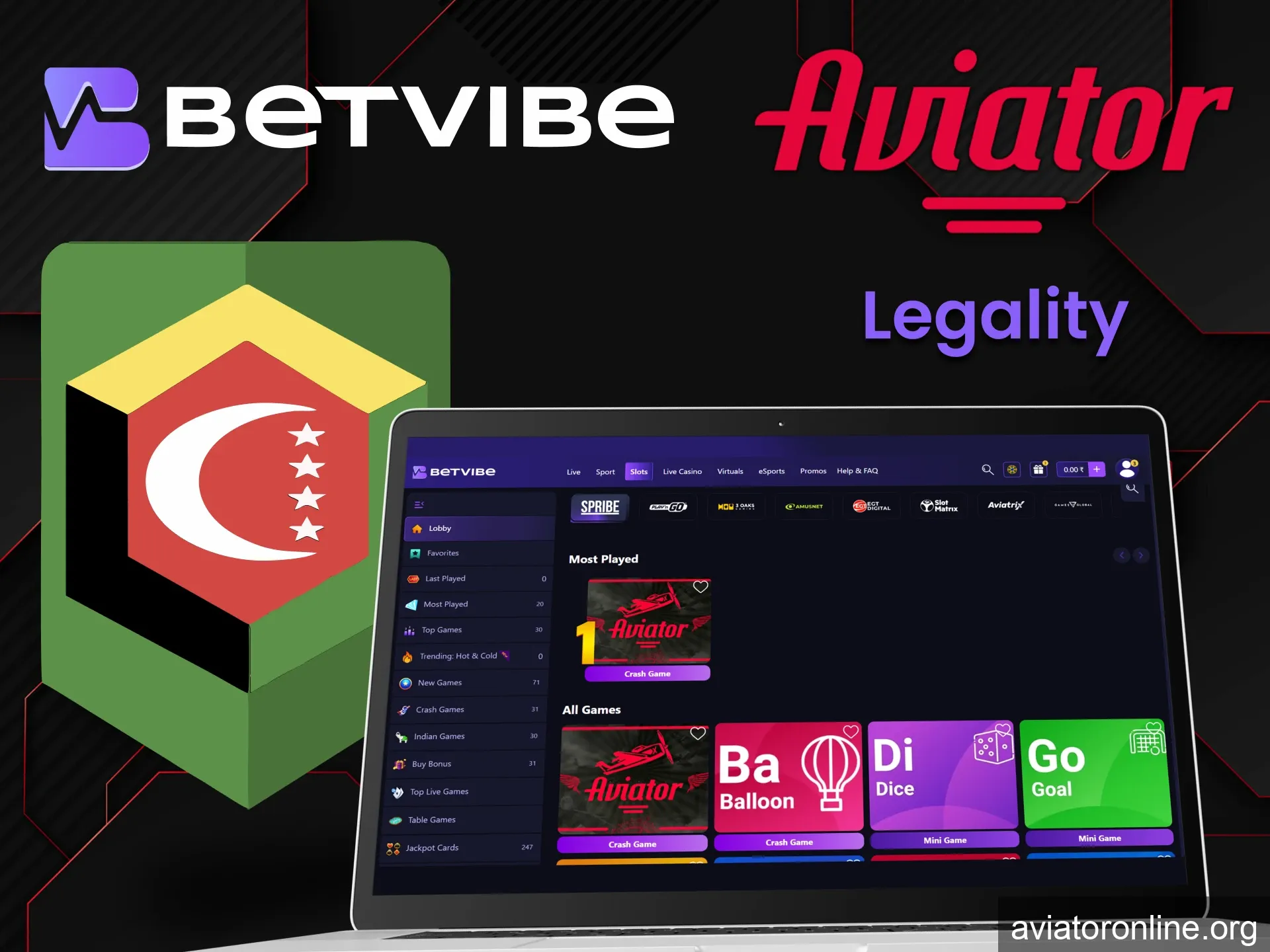 BETVIBE website has a special license for playing Aviator.