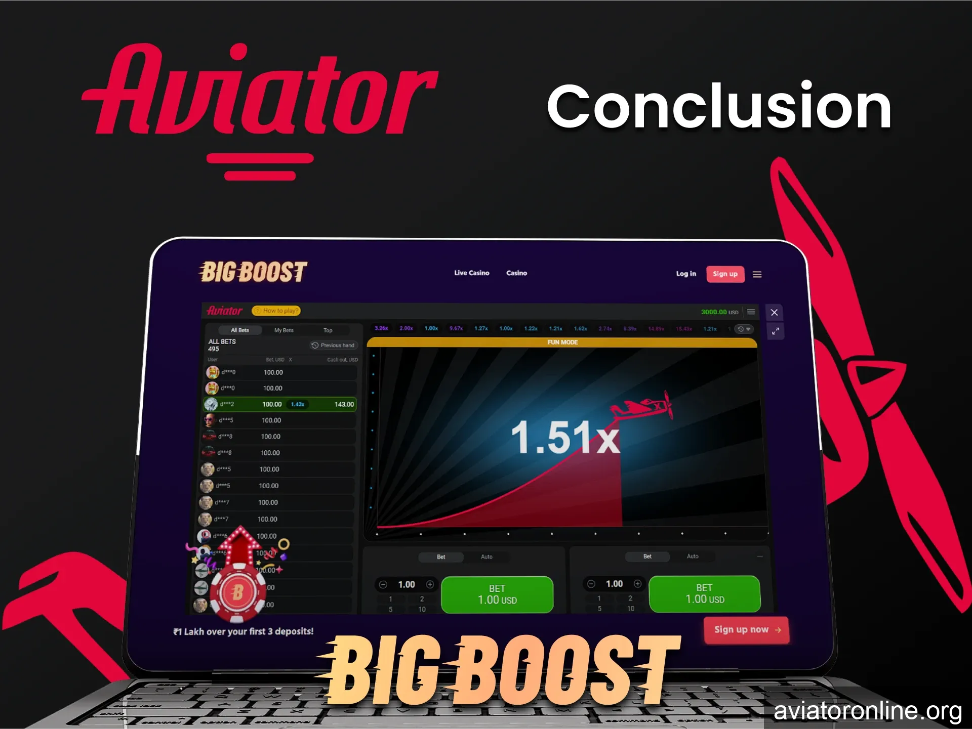 Big Boost is the best choice for playing Aviator.