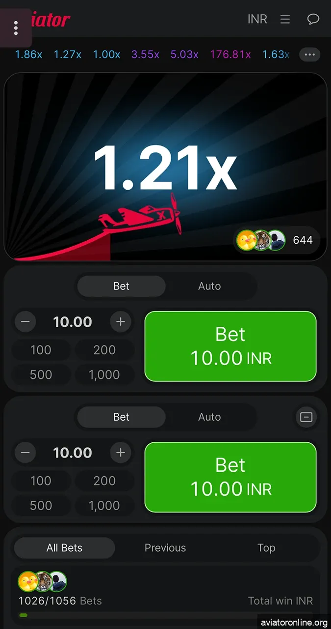 Home page in the Aviator game from Leon Casino.