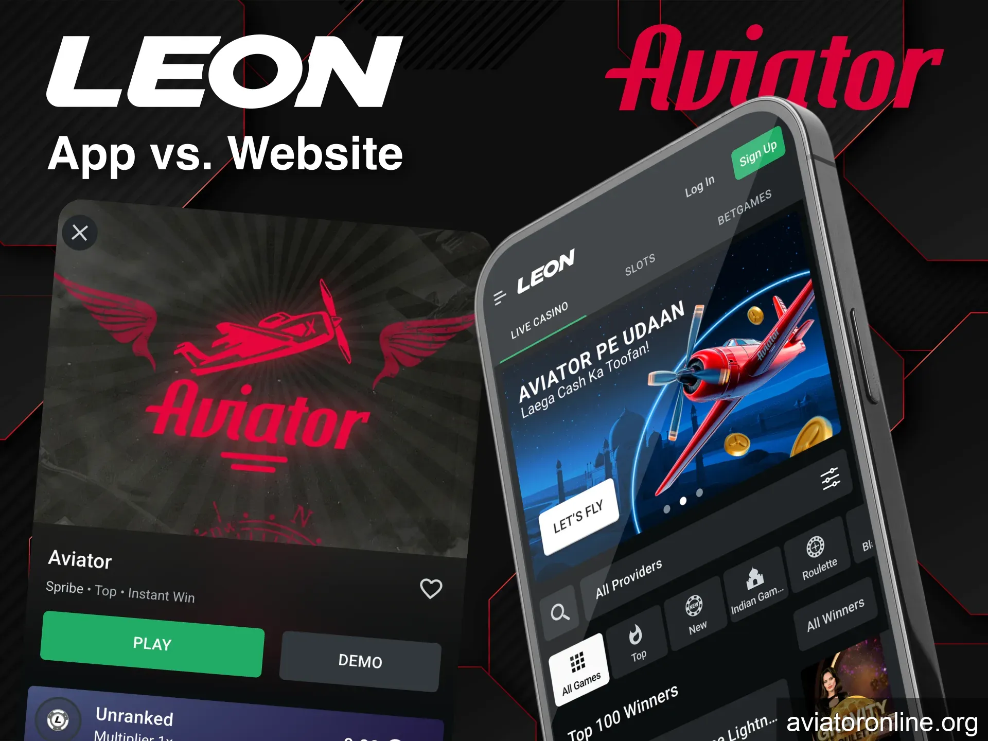 Play Aviator instantly on Leon website without download.