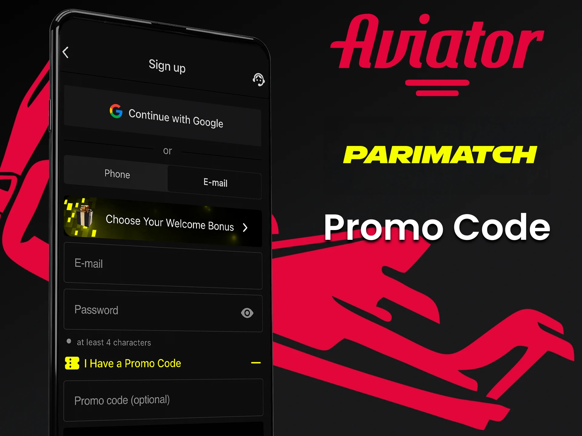 Use a special promo code from Parimatch to play Aviator.