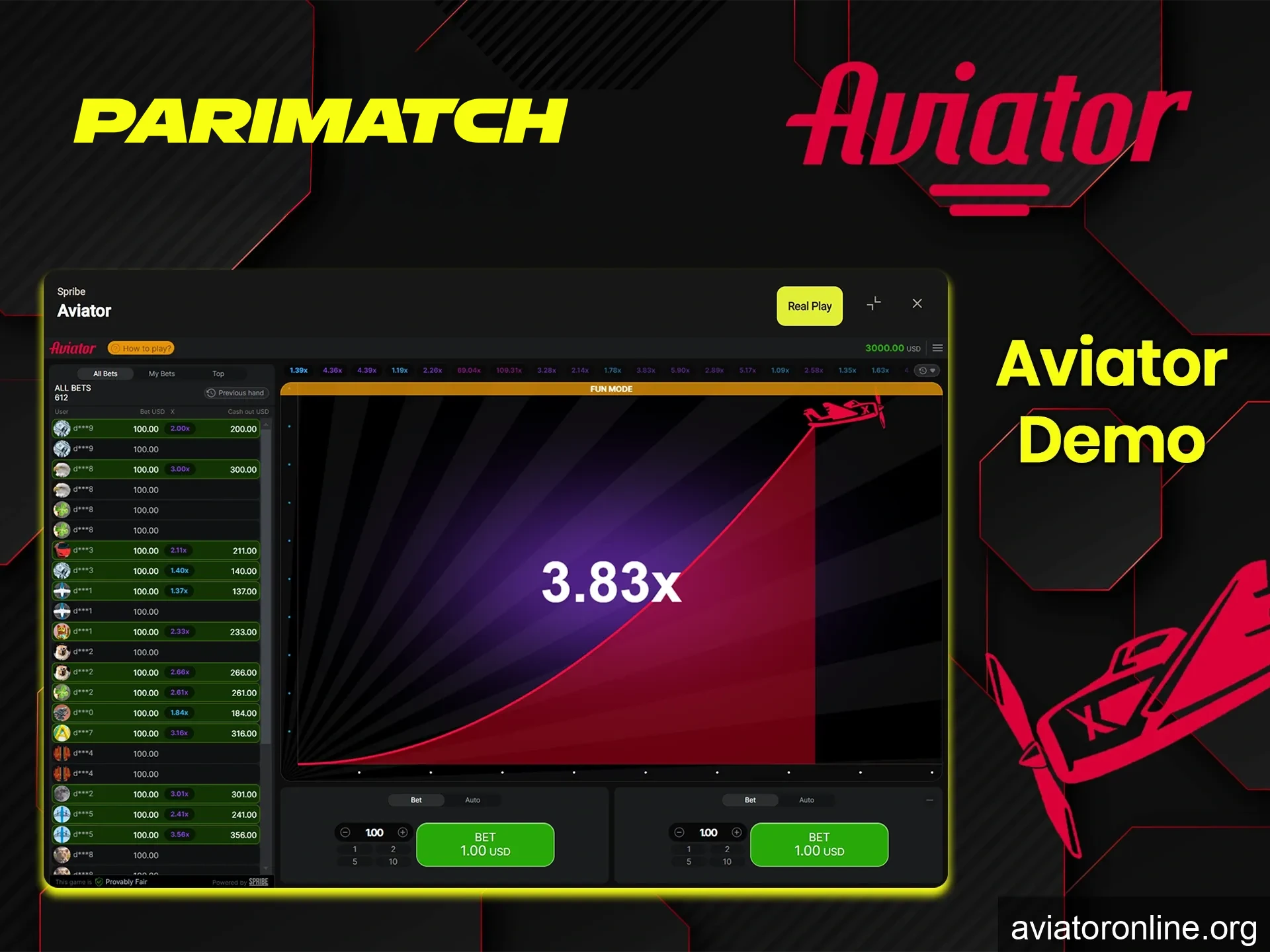 If you are a beginner, try playing the demo version of Aviator at Parimatch.