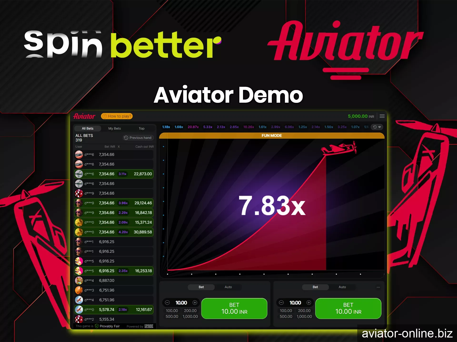 The Aviator demo on Spinbetter will help you develop your game strategy.