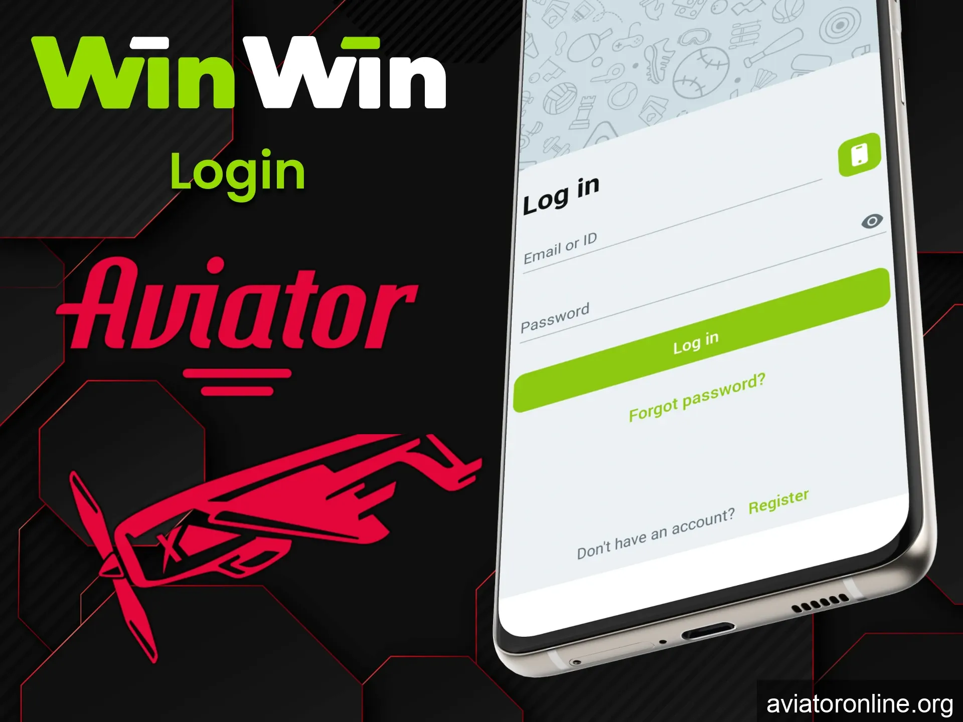 Log in to your personal WinWin app account to play Aviator.