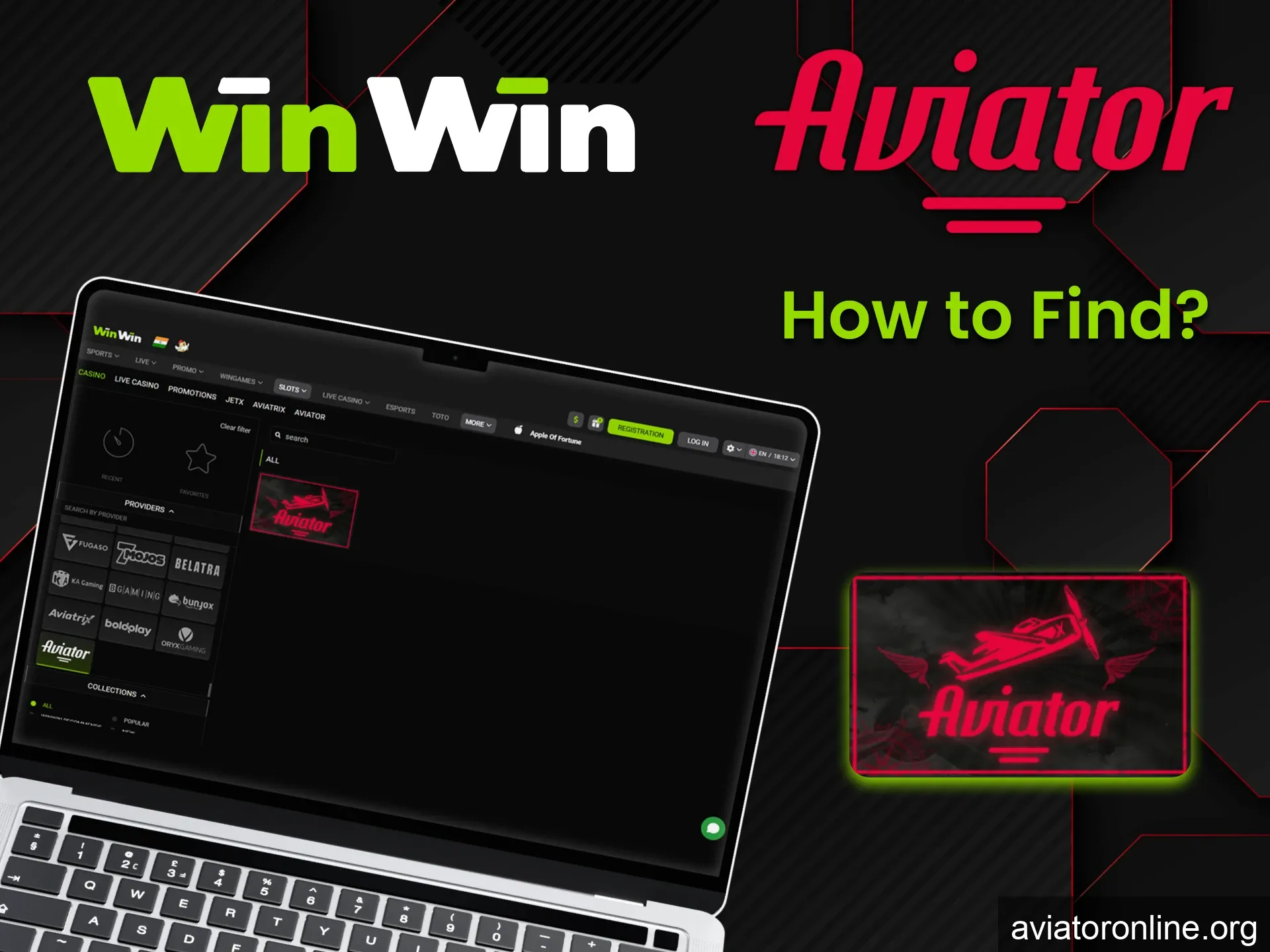 Visit the casino games section at WinWin to find Aviator.